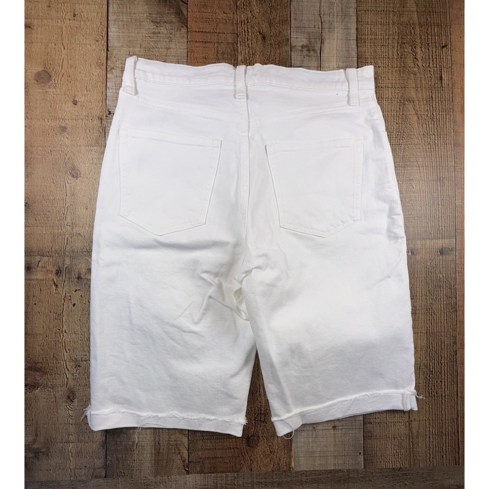 LOT OF 2 GAP Bermuda Shorts Women's 29/8T High Rise Denim White Blue Jean - Picture 7 of 15